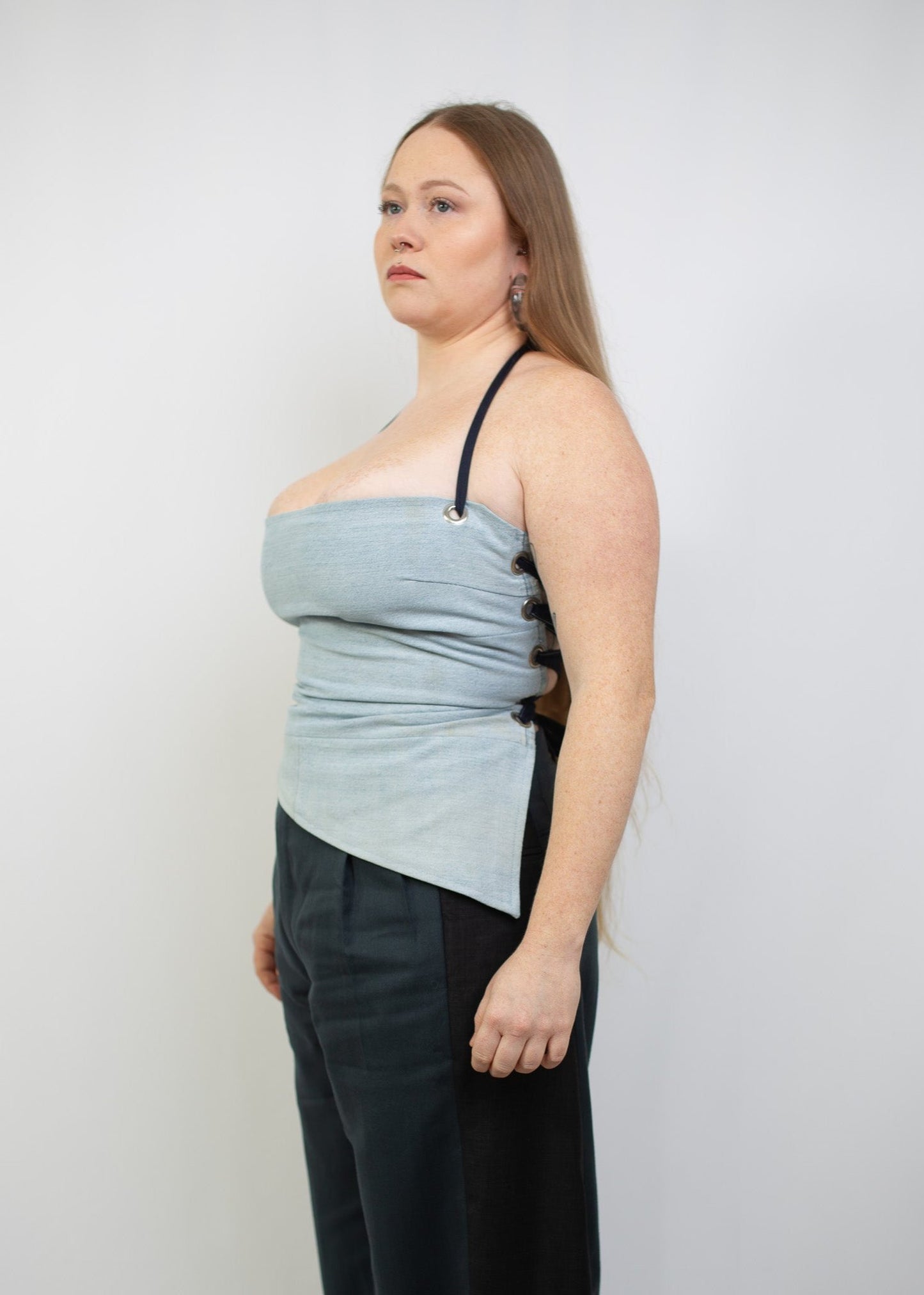 DANITOP DENIM ASYMÉTRIQUE